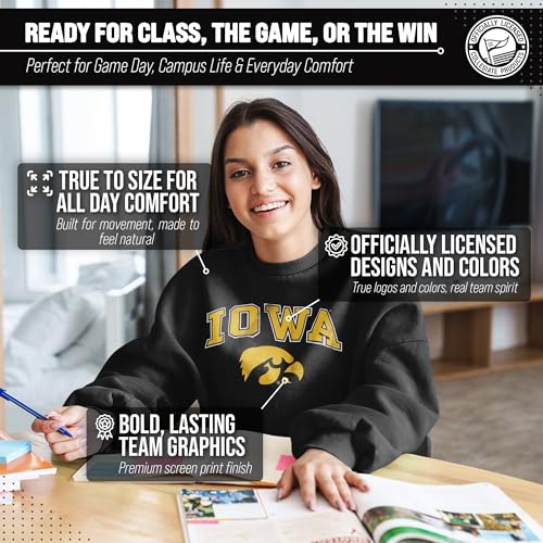 Image of NCAA College Sweatshirt Fleece Crewneck Pullover for Men and Women | Officially licensed NCAA college gameday crewneck pullover - 9 oz fleece lined sweatshirt with arch and logo design
