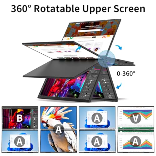 Image of Dual Monitor 18.5 inch 100Hz,Portable Monitor for Laptop Extender| 1080P |100% Srgb|Plug & Play|Stand & VESA|Automatic Rotation| Extended Computer Display for Laptop PC Windows Mac