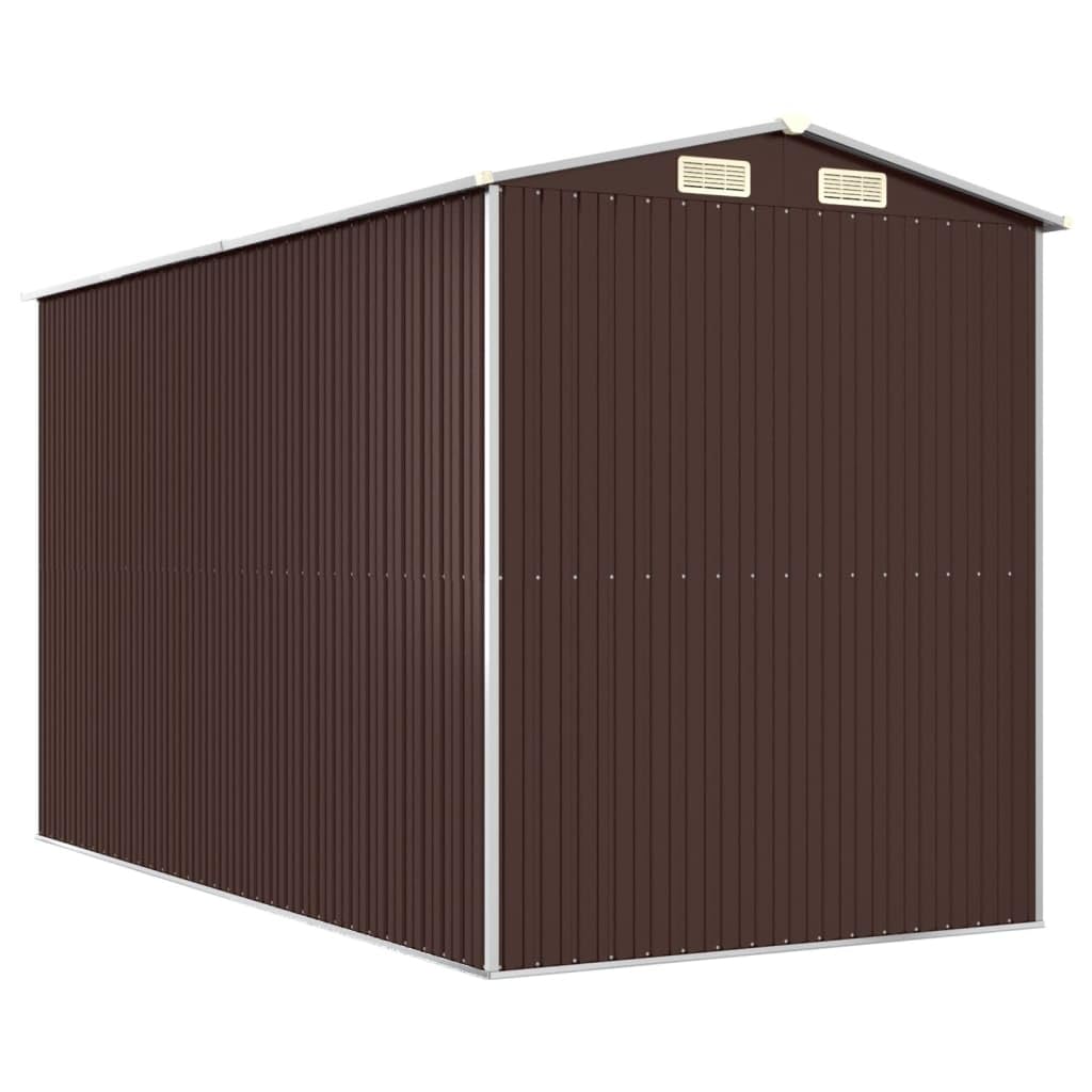 Générique Abri de Jardin Marron foncé 192x357x223 cm Acier galvanisé,Maison & Jardin,Pelouses & Jardins,Vie en extérieur,Structures extérieures,Cabanes & abris de Jardin,3147462