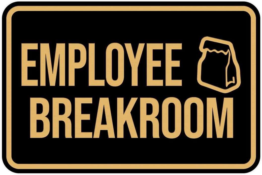 Classic Framed Employee Breakroom Sign (Black/Gold) - Small