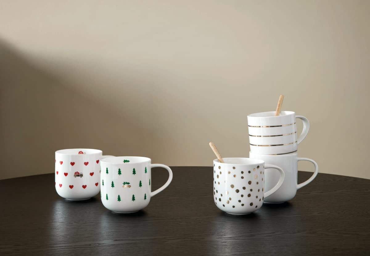 ASA Selection Tazza Surfing Tree – Fine Bone China 400 Ml – Bianca, Lavabile In Lavastoviglie E Microonde - 6