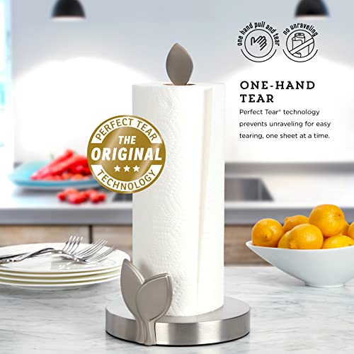 Image of Kamenstein Perfect Tear Paper Towel Holder, Stainless Steel, 7.39 x 7.17 x 14.13-Inch