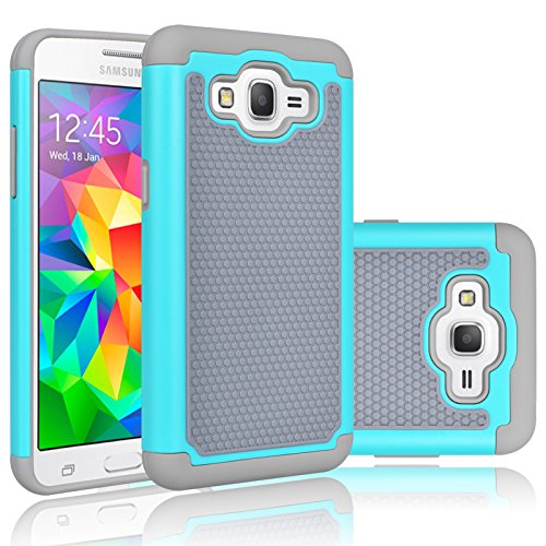Tekcoo Grand Prim Case/Galaxy Go Prim Case, [Tmajor] Shock Absorbing [Turquoise] Hybrid Rubber Plastic Defender Rugged Slim Hard Protective Case Cover Shell for Samsung Galaxy Grand (GO) Prim