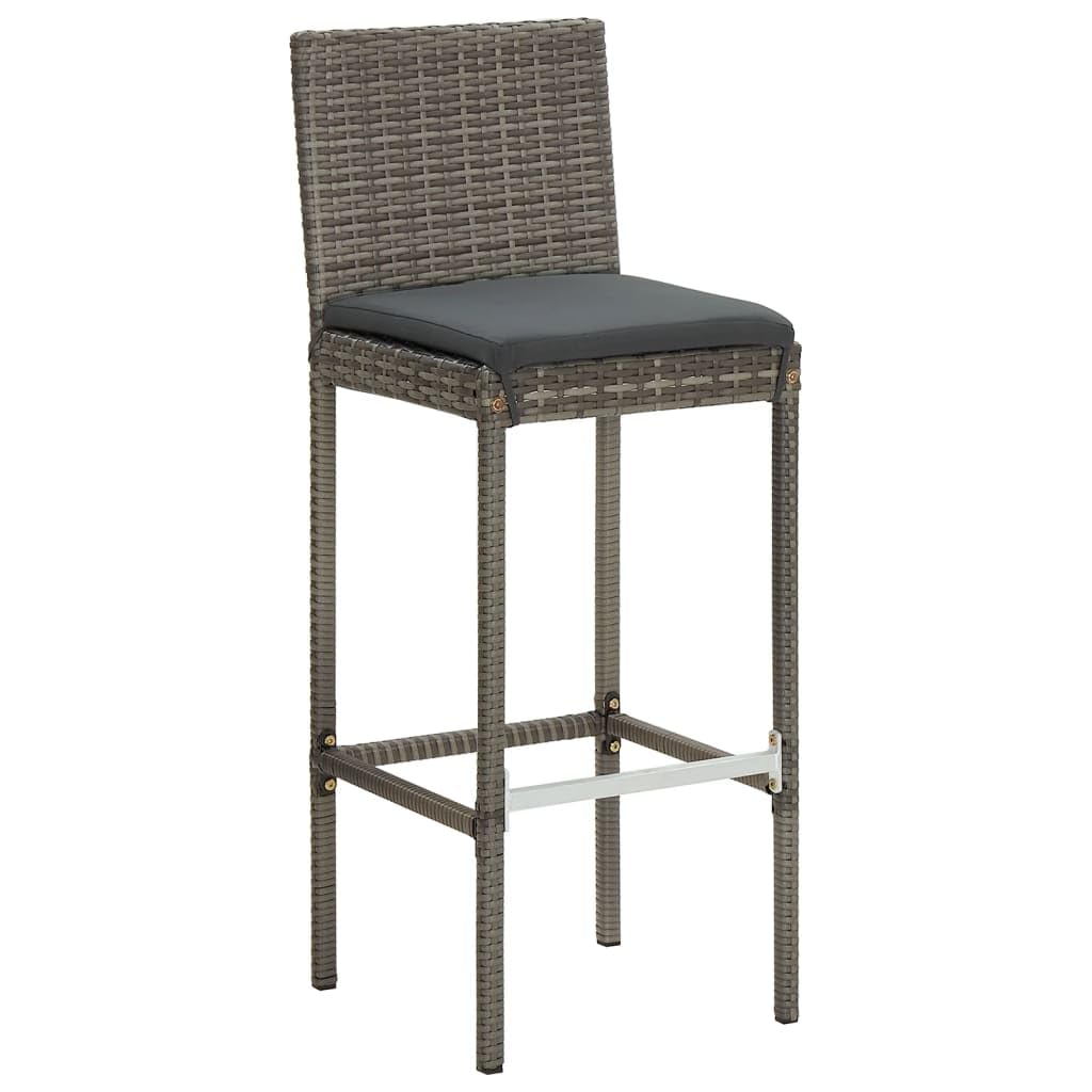 vidaXL Ensemble de Bar de Jardin 5 pcs Gris Bois Massif Acacia rotin