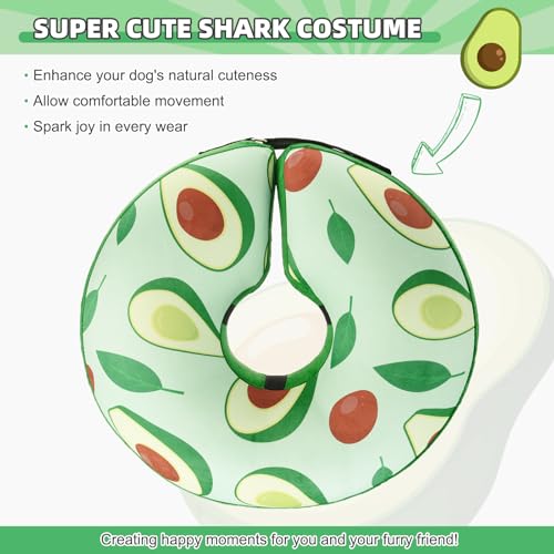 Image of KOOLTAIL Inflatable Dog Cone Collar, Soft Donut E Collar for Dogs After Surgery to Stop Licking Enhanced Alternative, Blow Up Pet Neck Pillow Recovery Adjustable Cone for Dog Cat,Avocado M