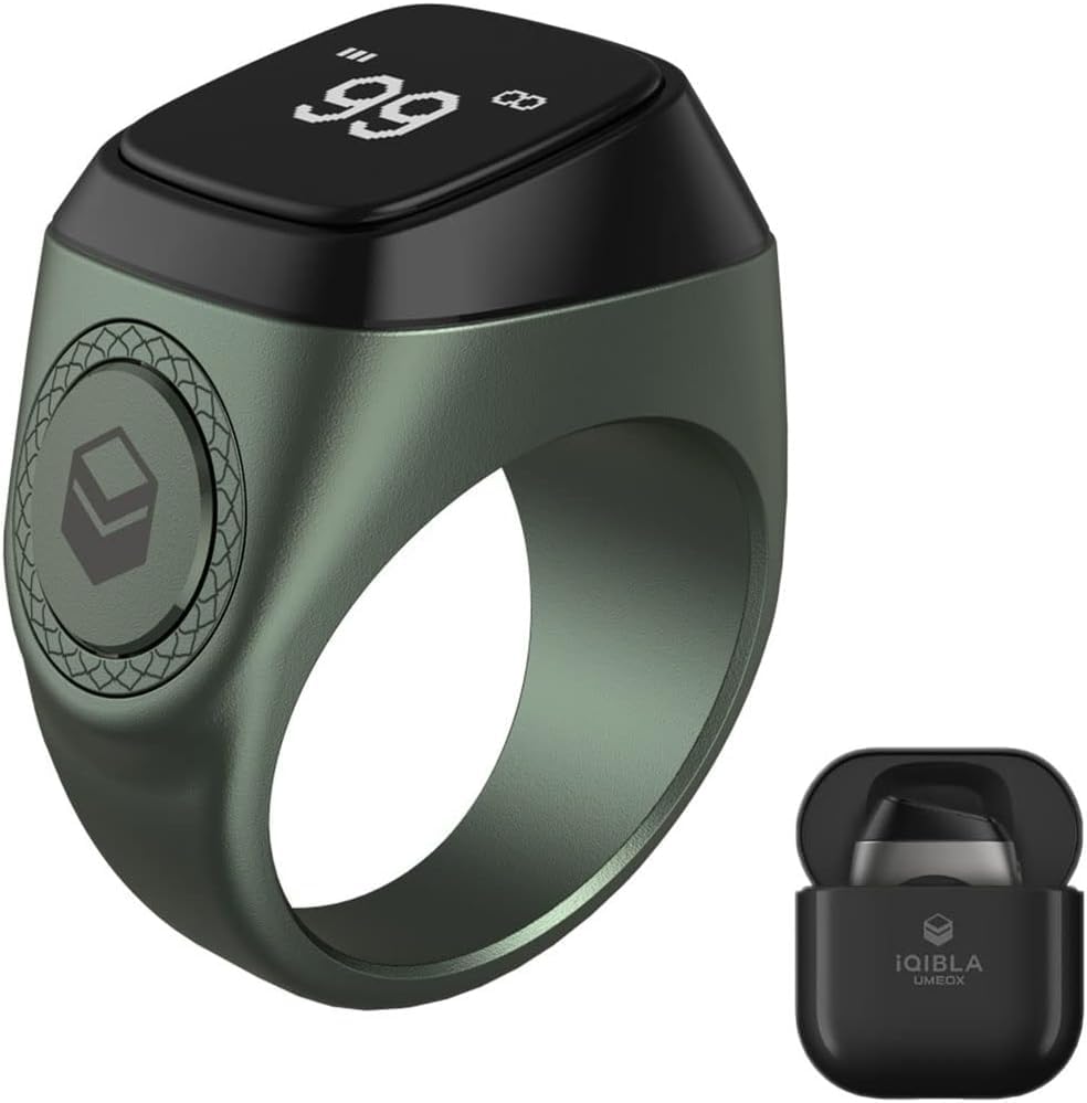 AXXIM Unisex-Adult Iqbla Digital Ring, Smart Oled Display Tasbih Ring With Finger Counter Prayer Reminder, Zikr Ring Bluetooth Case Box, 5Prayer Time Vibration Reminder M022Odg (20 Mm) (B0CHD5RX84) Amazon Price History, Amazon Price Tracker