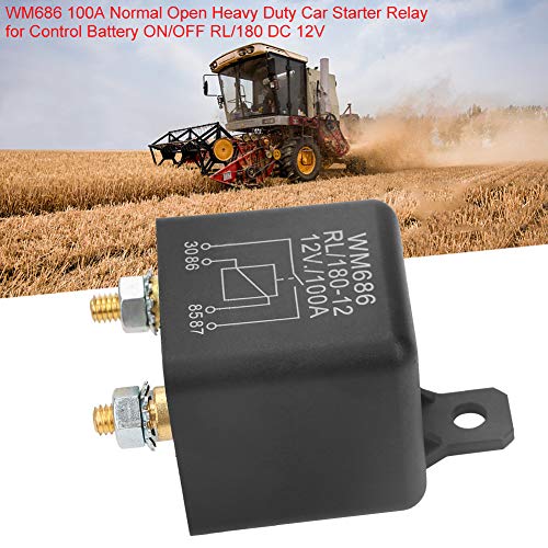 Car Starter Relay, DC 12V 100A 2-Pin WM686 Normal Open Car Starter Relay for Control Battery ON/Of