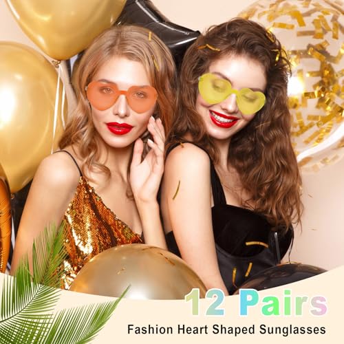 Image of Heart Sunglasses 12 /18 /24 Pcs Heart Shaped Glasses for Women Cute Funny Party Glasses Party Favors Accessories