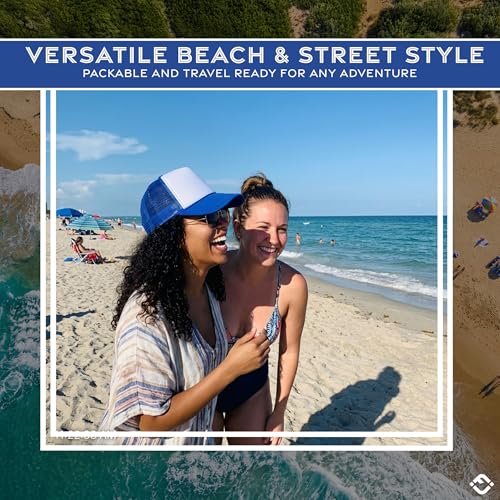 Image of Funky Junque Foam Trucker Hat, Trucker Hats for Women & Men - Blank Adjustable Snapback Mesh Back Baseball Cap