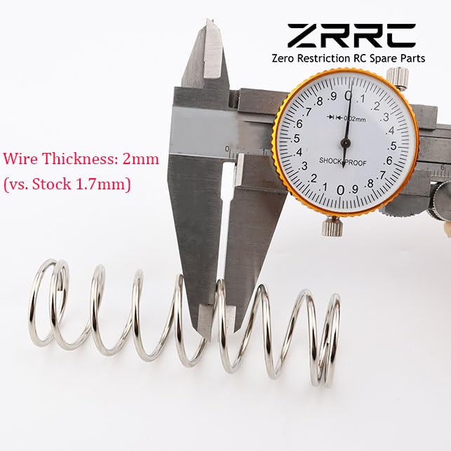 ZRRC Hardened 2.0mm Shock Springs for Arrma 1/8 Kraton 1/7 Fireteam Upgrades, Replace ARA330780 ARA330782 - Heavy-Duty Performance, Enhanced Suspension Control (4-Pack)