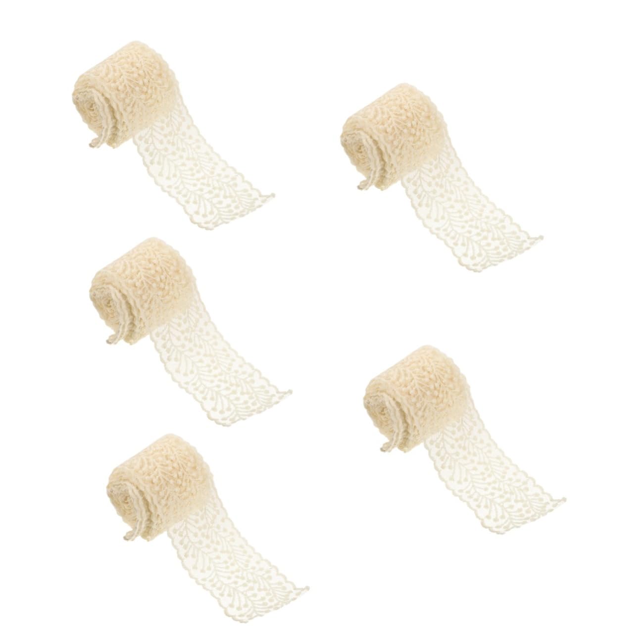 STOBOK 5rollen Spitzenborte Für Handwerk Dekoratives Stick Und Spitzenband Für Kleidung Haarschmuck Deko Für Nähen Basteln Kreative Projekte