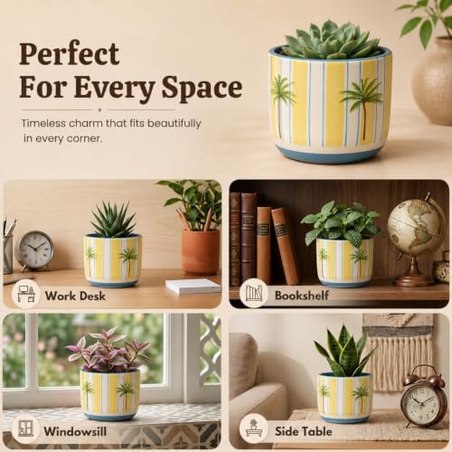 Image of Urban Upvan Decorative Terracotta Planter Pot Tree with Shades for Home & Garden | Indoor Outdoor Flower Pot for Balcony, Living Room, Office & Table Decor (Pack of 1)