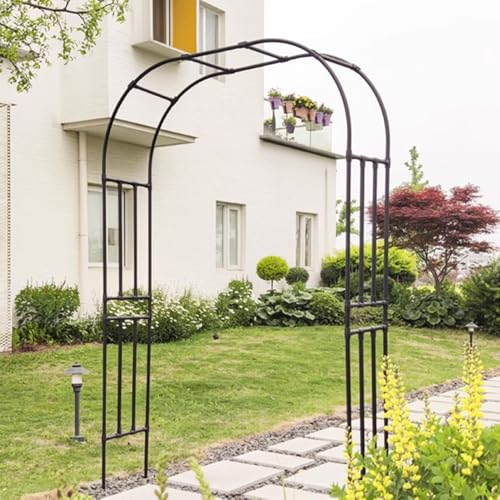 Tonnelle en métal noir et arche de jardin pour cérémonie extérieure et pelouse