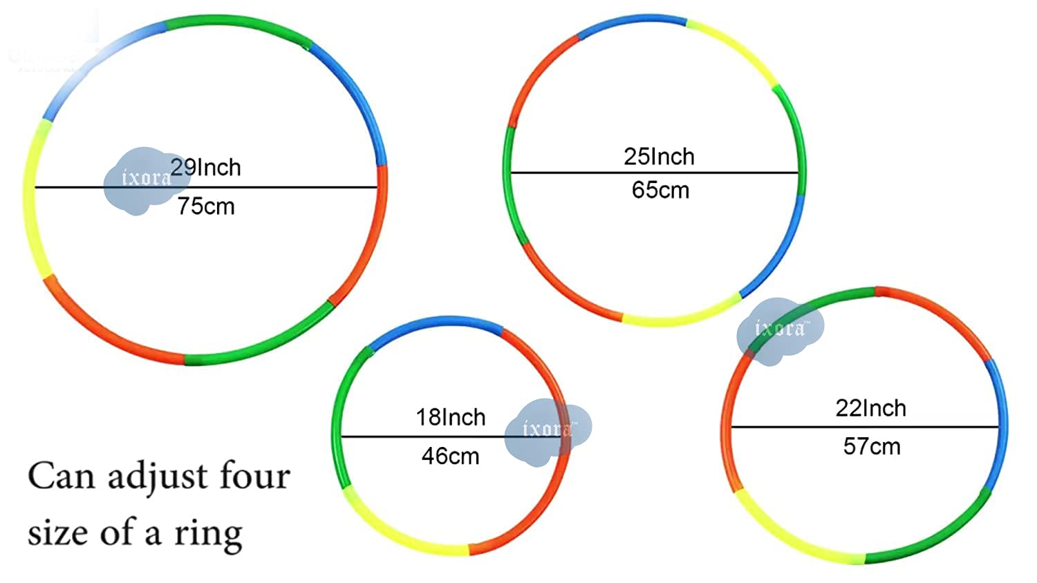 Ixora Hula Hoop Toys, Detachable and Adjustable Fitness Exercise Ring Toys for Kids, pet Training Skill Development Ideal Indoor and Outdoor Gymnastics Toys for Boys and Girls (Big) (Big) 1