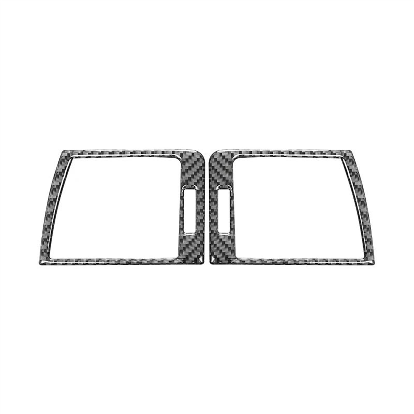 Piwine Black Carbon Fiber Car Dashboard Panel Left And Right Air Vents Trim Frame Cover Stickers For 3 Series E46 1999-2004