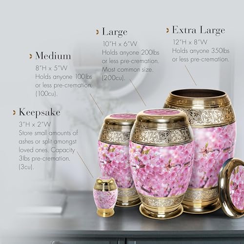 Image of Cherry Blossom Cremation Urns for Human Ashes Adult Female Urns for Ashes