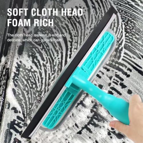 Image of Jumix Window Cleaning Tool for Home, 4-in-1 Scraper Brush Spray and Brush, Multifunction Window Cleaner Tool with Sprayer & Plush Glass Brush for Window Mirrors Ceramics Table