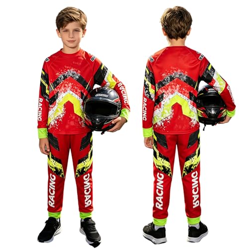 Pantalons motocross pour adolescent avec maillot respirant haute protection