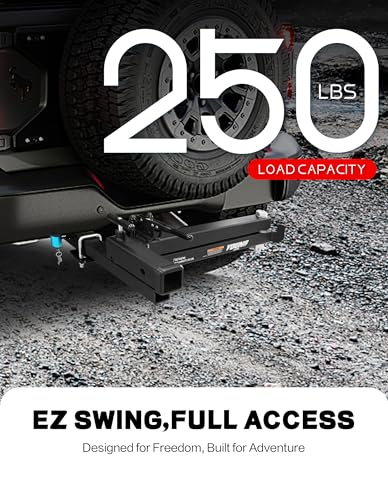 Image of Young 250 lbs Heavy Duty Swing Away Hitch Adapter for Bike Rack & Cargo Carrier, Pre-Assembled 2 inch Hitch Extender