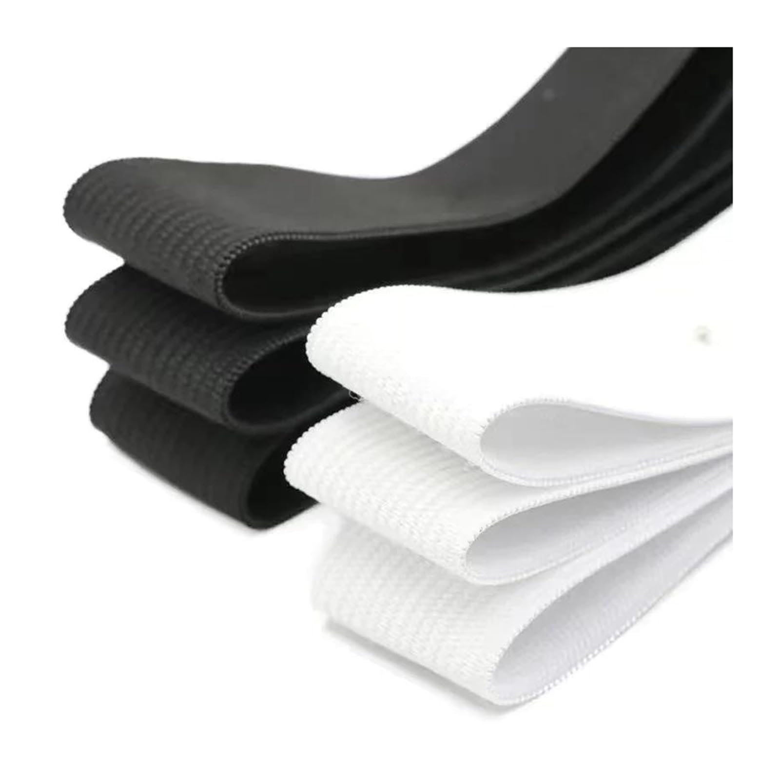 Bandas elásticas Banda elástica ancha y plana Banda elástica de 5 metros, color blanco y negro, de 10 a 50 mm de ancho, for accesorios de costura de prendas, telas de costura DIY, color negro, 55 mm.(