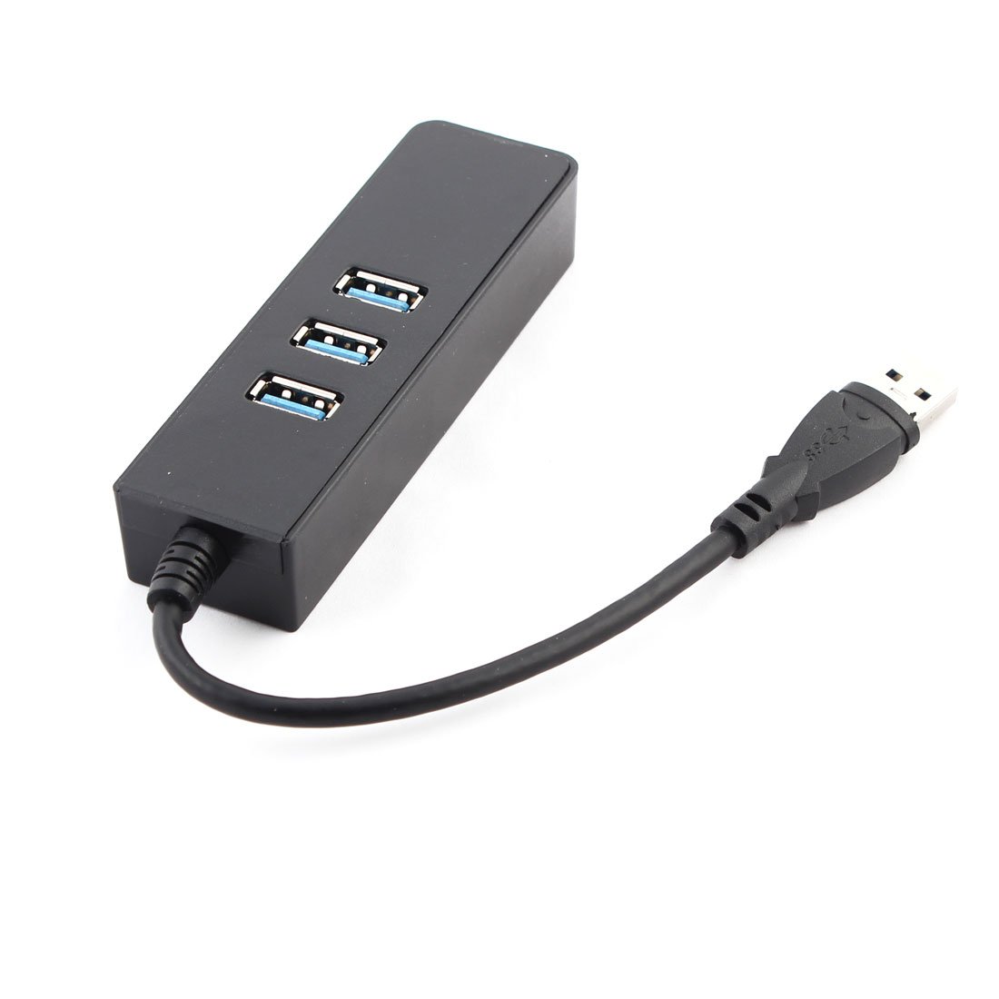 Ruilogod USB 3.0 Macho a hembra 3 puertos USB 3.0 HUB RJ45 Gigabit Adaptador Ethernet Conector negro