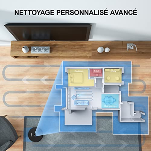 Aspirateur Robot, HONITURE Q6 Robot Aspirateur Laveur Modèle 2022, 2700Pa, Cartographie 3-étages et Navigation Laser, Station à Auto-vidage, Pressurisation Tapis, WiFi/APP/Alexa, pour Poils d'animaux - Image 6