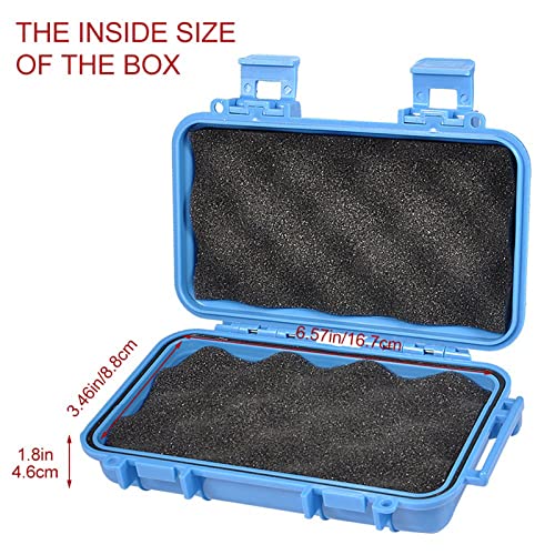 Image of Dry Storage Box, Shockproof Waterproof Box with 2 U‑Shape Buckle, Plastic Storage Container for Cameras, Phones, Camping, Fishing, Hiking(Large-Blue)