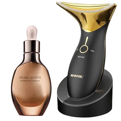 MARASIL Facial Skin care Device Anti Aging Skin Tightening Firming, Facial Massager Neck Liftup Facial Beauty Tool Electric Hot & Cold for Wrinkles and Spot. Black