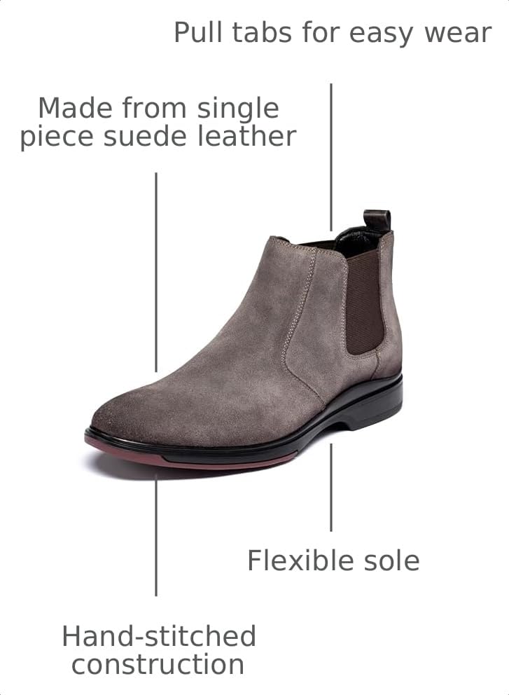Image of ArcBrothers Men's Chelsea Boots, Relaxed Fit Roomy Toe Box Design, Premium Leather Slip-on Ankle Boots, All-Day Comfort