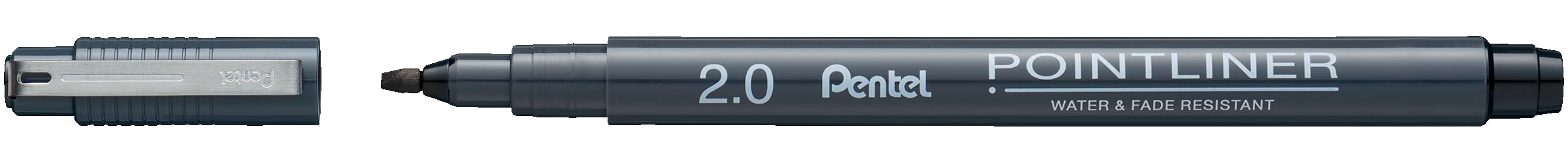 Pentel S20P Pointliner Calligraphy Pen, 2.0mm Tip, Black ink (Single Pen)