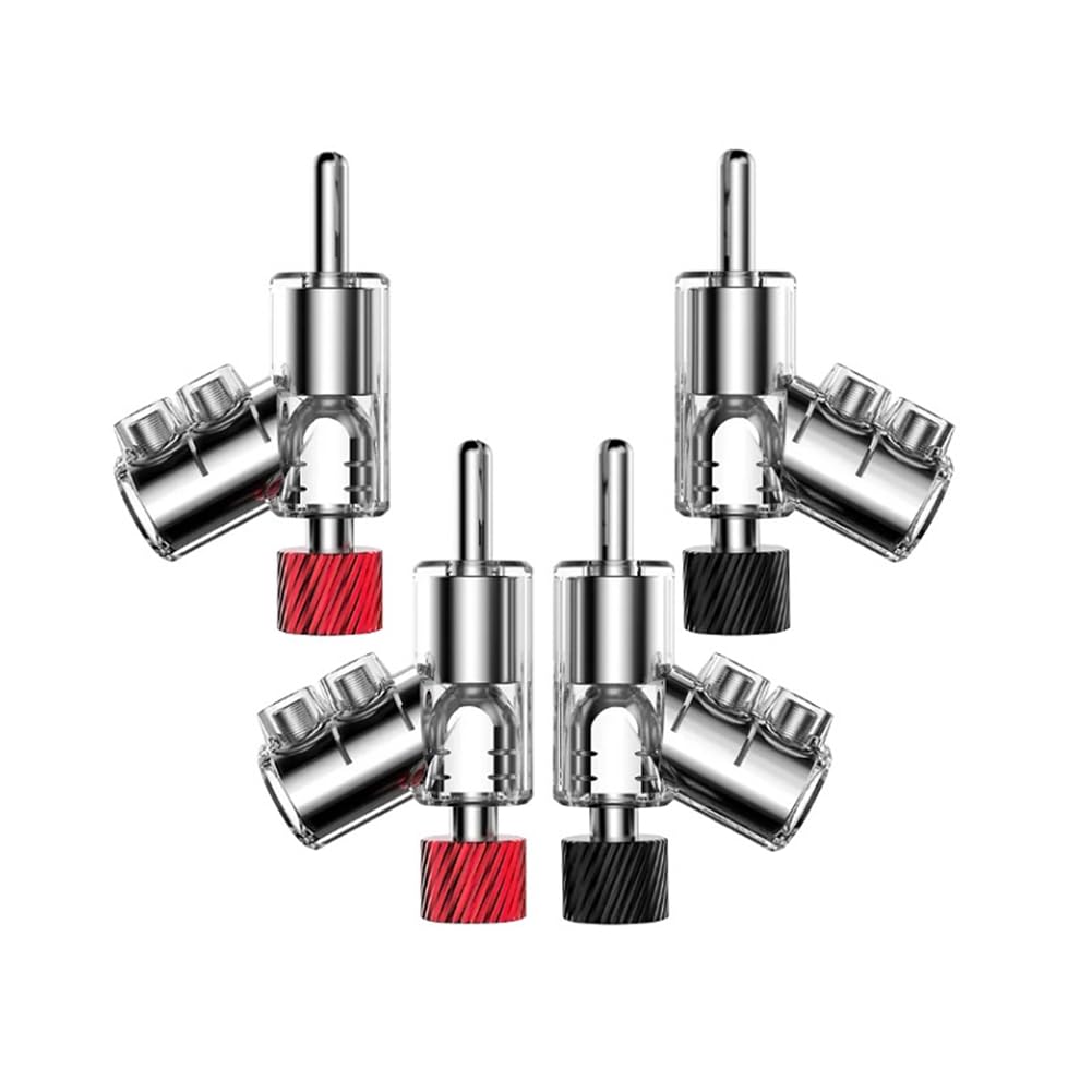 Connecteur Banane à 45 Degrés Plaqué Rhodium Véritable M21R, Double Vis de Verrouillage pour Haut-Parleur, Fiche Banane Plaquée Rhodium