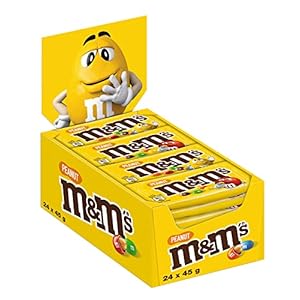 Mars GmbH, 41751 viersen m & M ‘s pindavormige/Chocolade bonen met knackigem erdnusskern en kleurrijke zuckerhülle/Single Sachets voor onderweg/24 x 45 g Mini zak