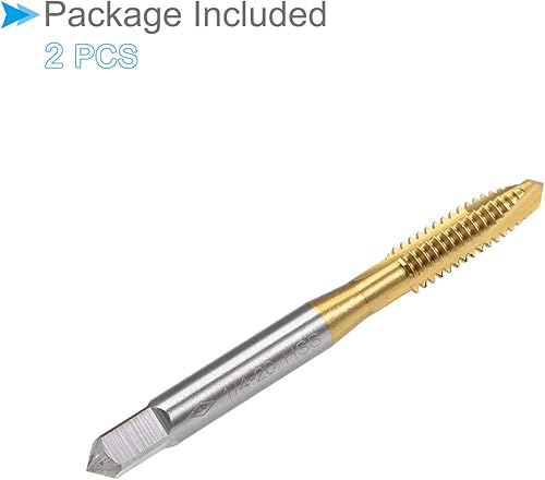 Miniatura 6 de CoCud Tapones de punta en espiral, rosca 14-20 UNC, grifo de rosca de acero de alta velocidad 6542 con revestimiento de titanio - (Aplicaciones para