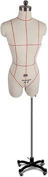 Plus Size Female Sewing Mannequin, Styrofoam Standing Clothing Mannequin Torso with Rolling Base, Manikin Dress Form Height Adjustable, White-XL-Model 86