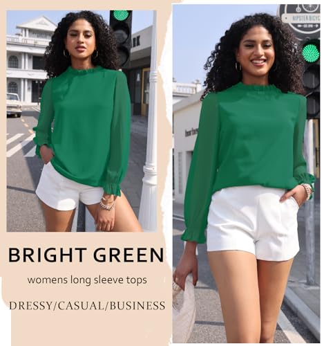 Image of Aifer Womens Blouses Dressy Casual Business Work Shirts Mock Neck Tops