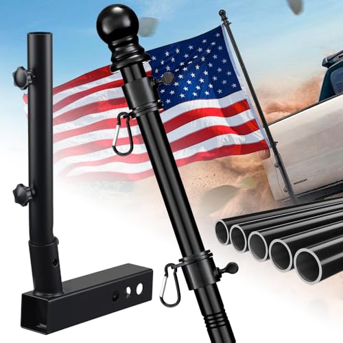 Truck Flag Pole with Hitch Holder