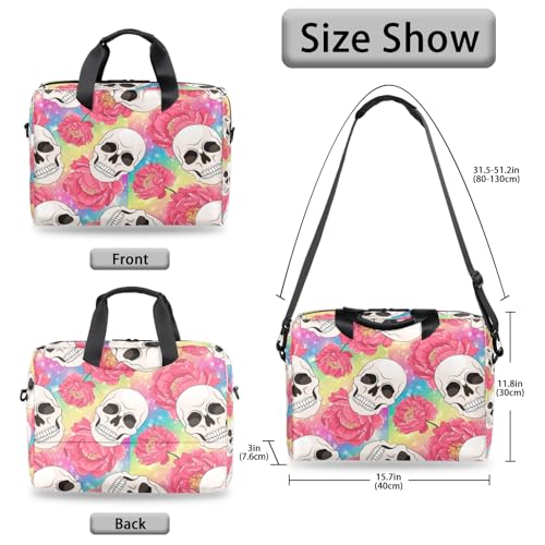 Bolso para laptop Skull Flower Blossom 16 pulgadas resistente al agua miniatura 6