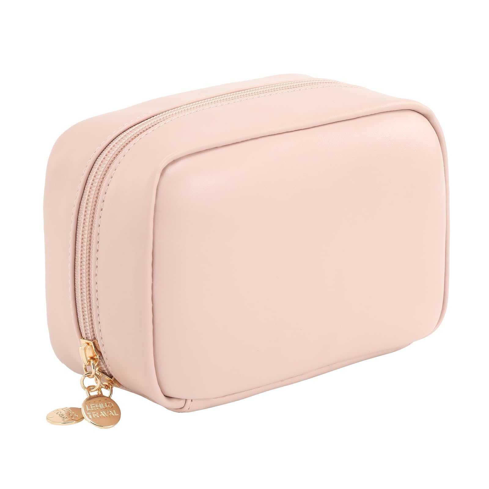 Small Cosmetic Bag Zipper Pouch Travel Makeup Bag with compartments for Women Portable Lipstick Pouch Purse Waterproof Make-up Organizer Great Gifts Pink