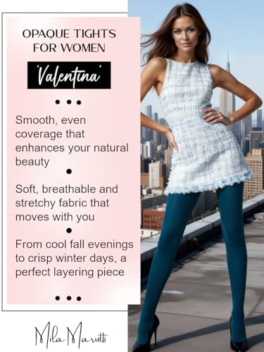 Image of Mila Marutti Opaque Tights for Women | Soft Stockings Pantyhoseier | - Made in EU