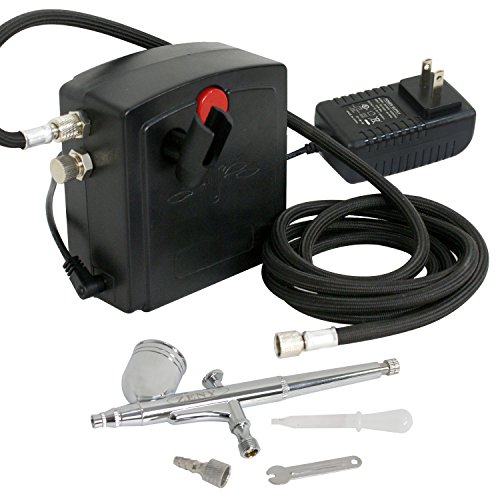 F2C TC-100 Black Mini Air Compressor Airbrush Kit Airbrush Compressor Kit Dual Action