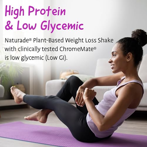 naturade weight loss shake meal replacement 18 servings - 25g plant-based protein cla fiber amp 18 vitamins and minerals designed to curb cravings and boost daily nutrition - vanilla creme