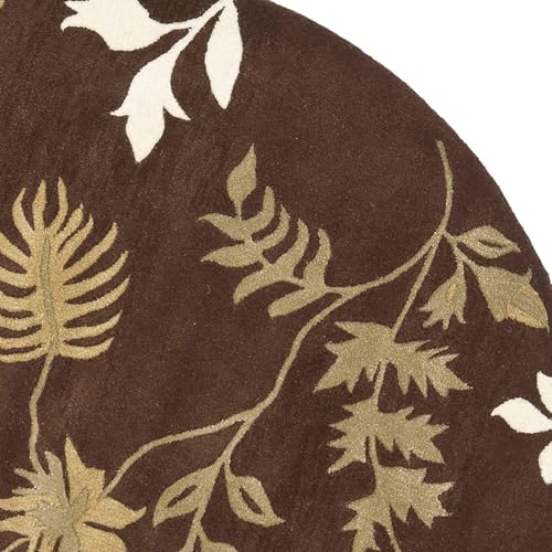 Image of Sifa Carpet Round Handmade Mid-Century Modern Abstract Premium Wool Entryway Foyer Living Room, Bedroom Kitchen Area Rug, Weight -21 Pund, Size-6x6 Feet (72x72 Inch Round)