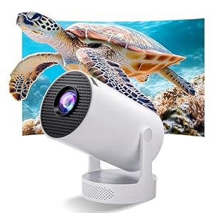 Mimo Style Projector, Portable Mini Projector with 1080P 4K Support, WiFi 6 & Bluetooth 5.0 Smart Projector, 280 ANSI Lumens, Auto Keystone for Bedroom Home Outdoor Movies (White)