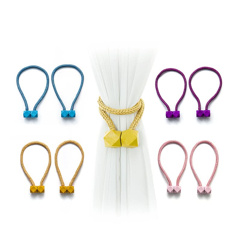 Attaches pour Rideaux, Embrasses de Rideaux magnétiques Multicolores, 1 ou 2 pièces(Beige Pink,1PC)