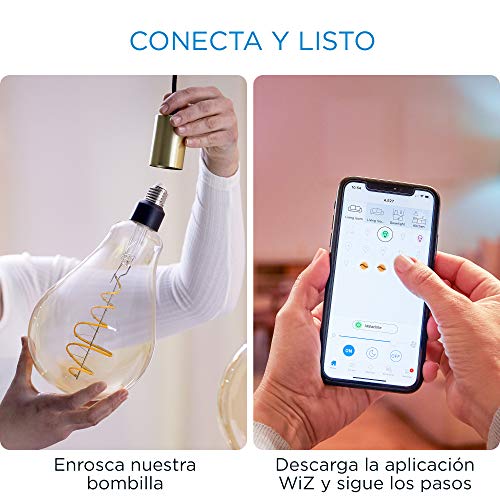 WiZ Smart Bulb, E27, Amber PS160 LED Bulb, Warm to Cool White, Dimmable, Smart LED Connected WiFi Works with Alexa - Image 4