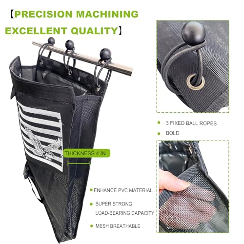 Image of Universal ATV UTV Trash Sack Storage Bag Trash Sack Mesh Large Trash Bag Boat Trash Bag Portable Boat Trash Can Sandbar RV or Camping(American Flag)