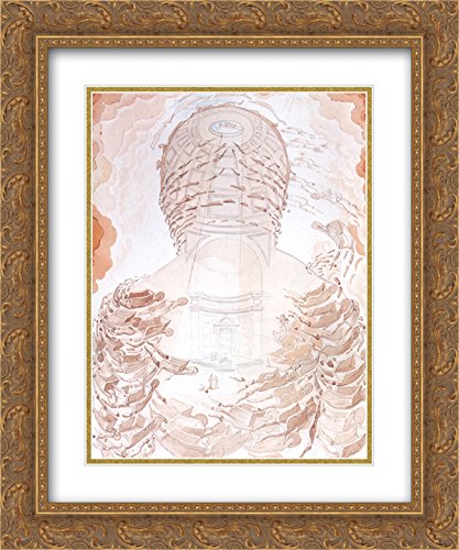 Salvador Dali 2X Matted 20x24 Gold Ornate Framed Art Print 'The Wheelbarrow (Pantheon Formed by Twisted Wheelbarrows)'