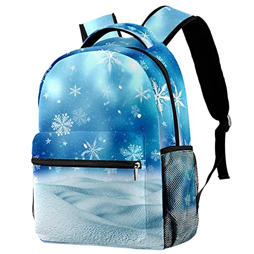 Sac à dos flocons de neige bleu multicolore parfait pour aller au bureau ou en cours