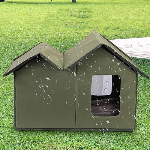 GMBYLBY Katzenhaus Faltbar Schlafbett Outdoor Katzen Süße Höhlenhund Unterkunft Vier Staffel Windproofes Tierheim Haustierbetthund Zwinger Zwinger