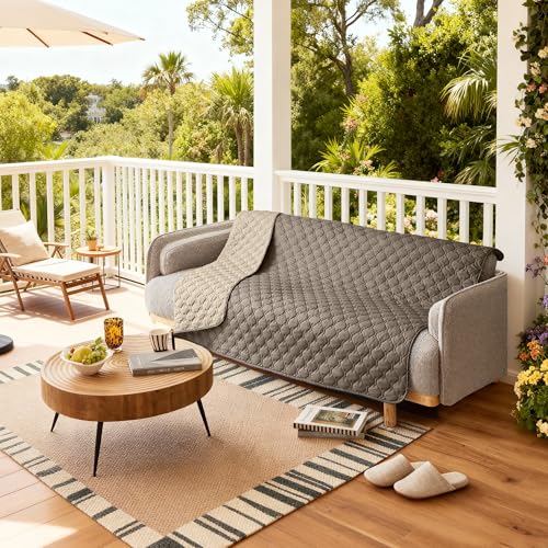 Image of gogobunny 100% Double Sided Waterproof Dog Blanket Soft Pet Bed Cover Reversible Protect Furniture Couch Sofa Car for Puppy Cat Kids (Dark Walnut /Light Walnut, 82x102 Inch (Pack of 1))